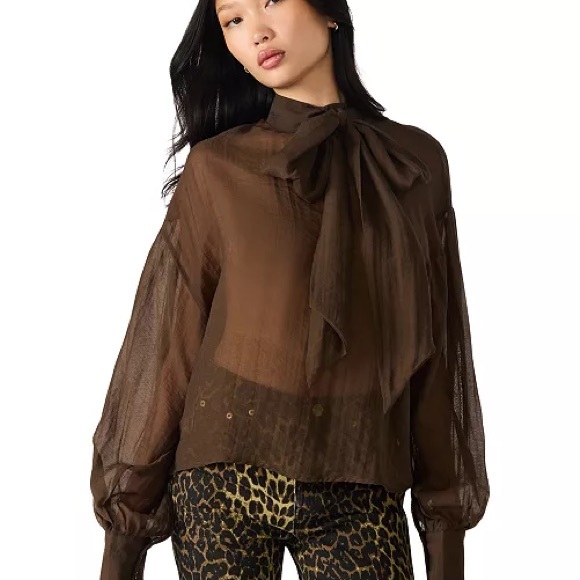 Tops - Steve Madden Women's Sutton Bow Tie Neck Top medium $79 macys